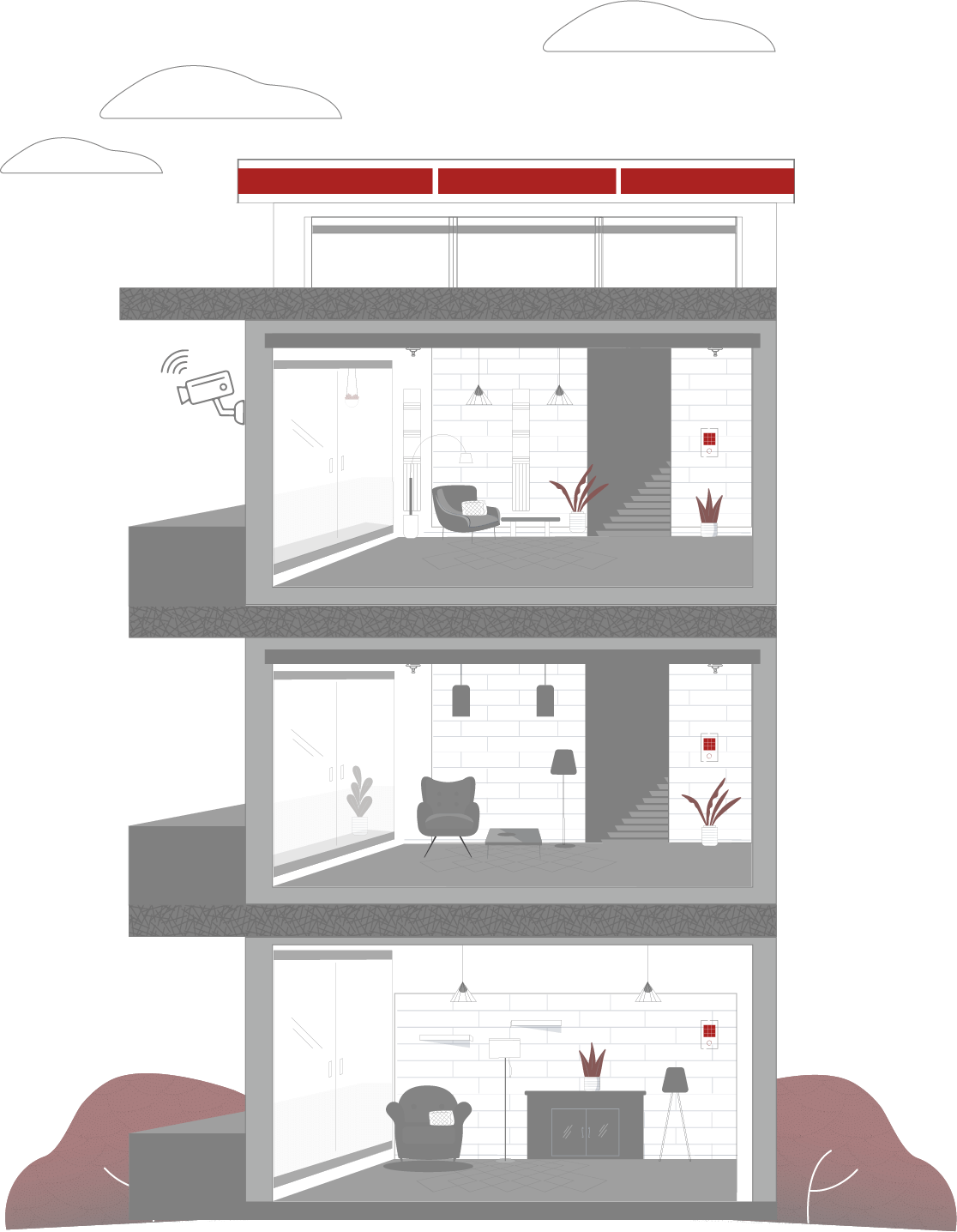 animated house showcasing fire safety protocols