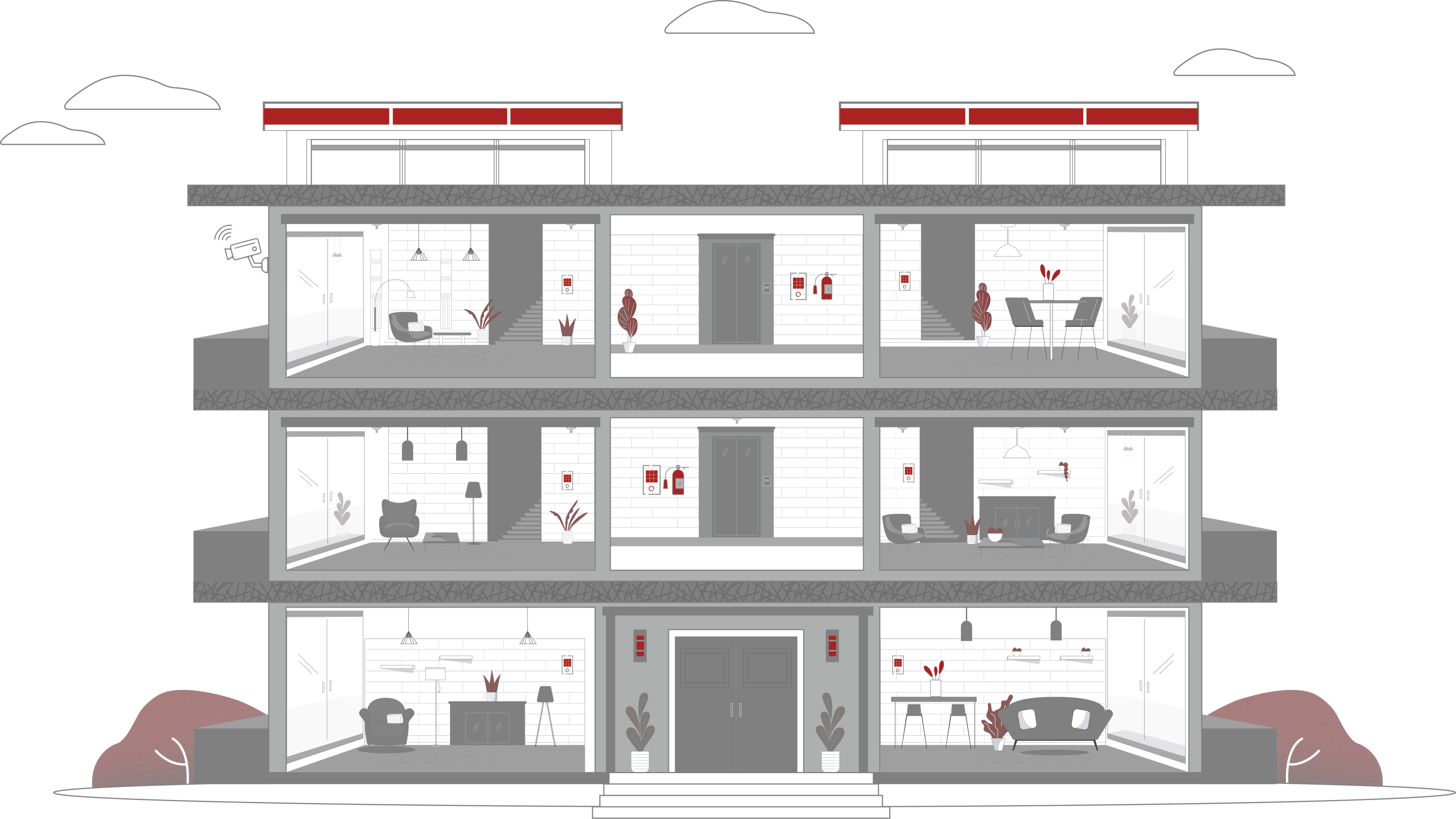animated house showcasing fire safety protocols